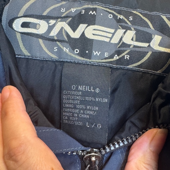 O'Neill Snowear Windbreaker Mens Size Large Blue Hooded Nylon Pockets Pullover - Picture 3 of 10